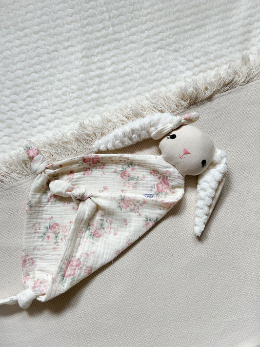 Szundikendő nyuszi - pasztell rózsa