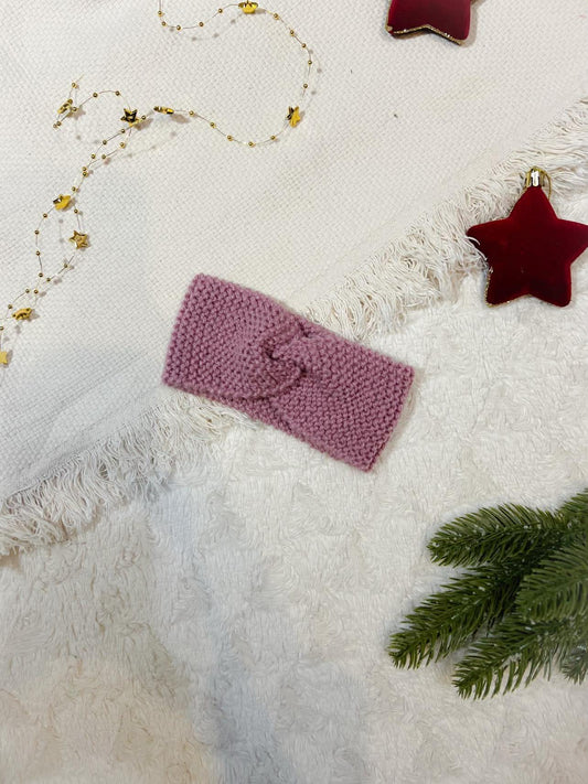 Mályva színű kötött fejpánt