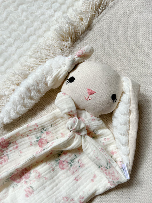 Szundikendő nyuszi - pasztell rózsa