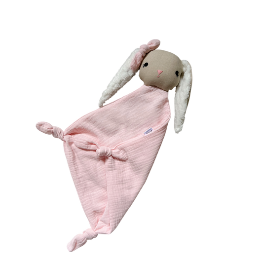 Szundikendő nyuszi - babarózsaszín